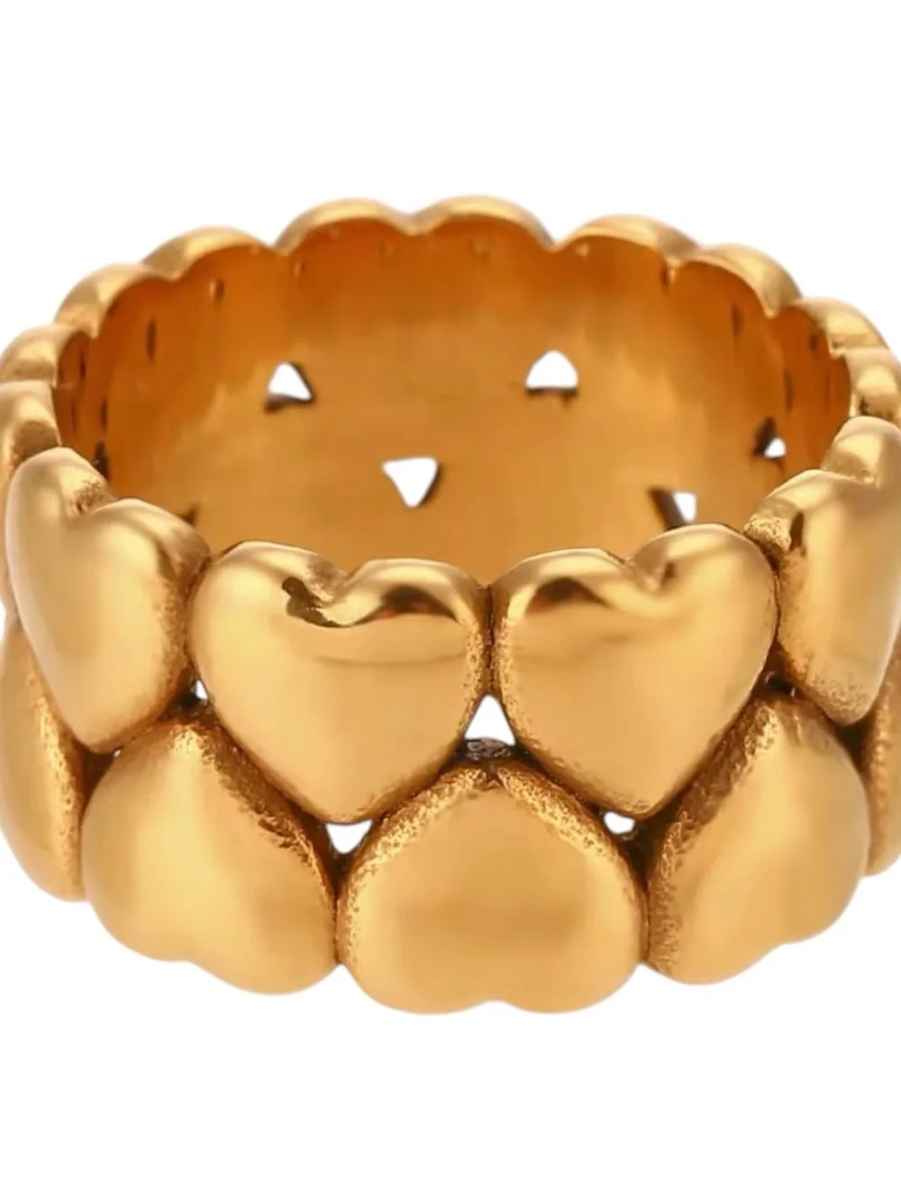 NWT Gold Heart Ring with Pavé Accent Size 7